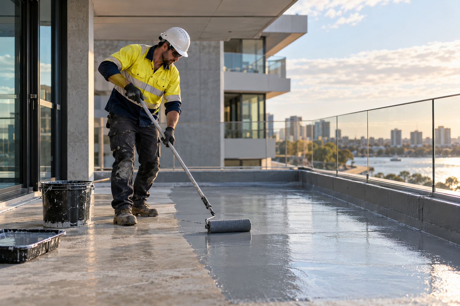 Balcony waterproofing membrane · illustrative