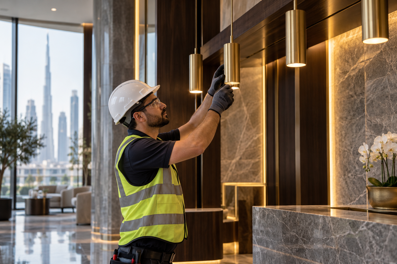 Retail lighting and electrical fit-out · illustrative