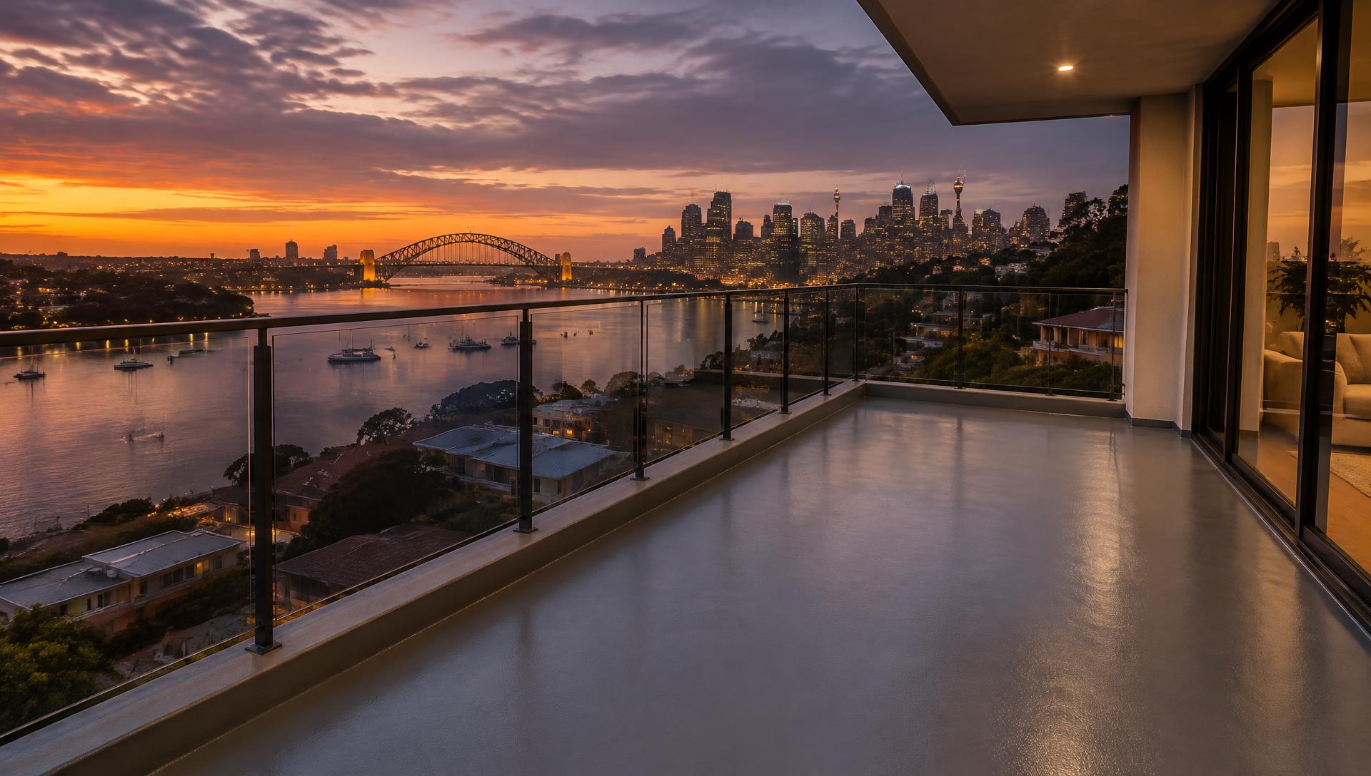Waterproofed terrace overlooking Sydney Harbour